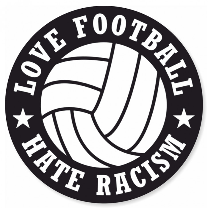 LOVE FOOTBALL HATE RACISM PVC STICKER