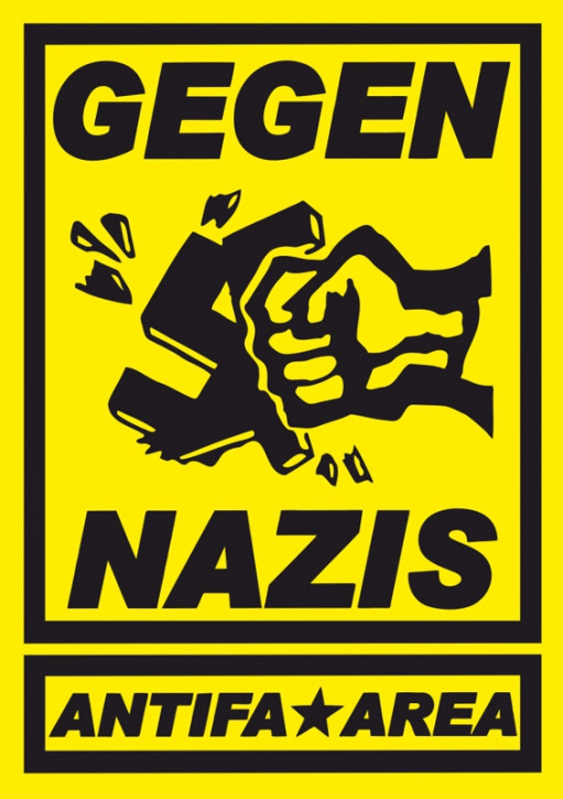 GEGEN NAZIS ANTIFA AREA YELLOW STICKER(10 units)