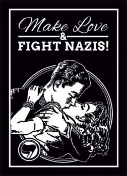 MAKE LOVE & FIGHT NAZIS STICKER (10 UNITS)