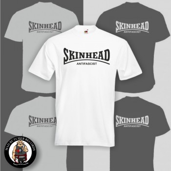 SKINHEAD ANTIFASCIST T-SHIRT WEISS XXL