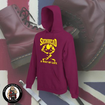 SKINHEAD A WAY OF LIFE HOOD S / BORDEAUX RED