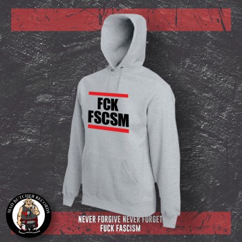 FUCK FASCISM HOOD XL / grey