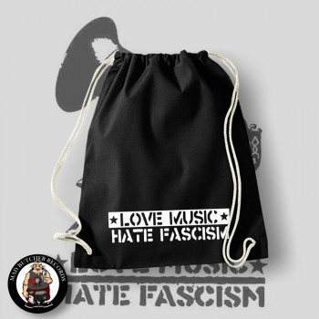 LOVE MUSIC HATE FASCISM SPORTBEUTEL