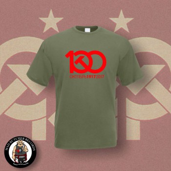100 YEARS OCTOBER REVOLUTION T-SHIRT S / OLIVE