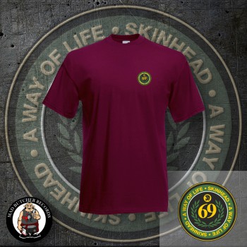 SKINHEAD A WAY OF LIFE LOGO SMALL T-SHIRT M / BORDEAUX RED
