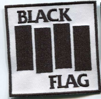BLACK FLAG LOGO WHITE PATCH