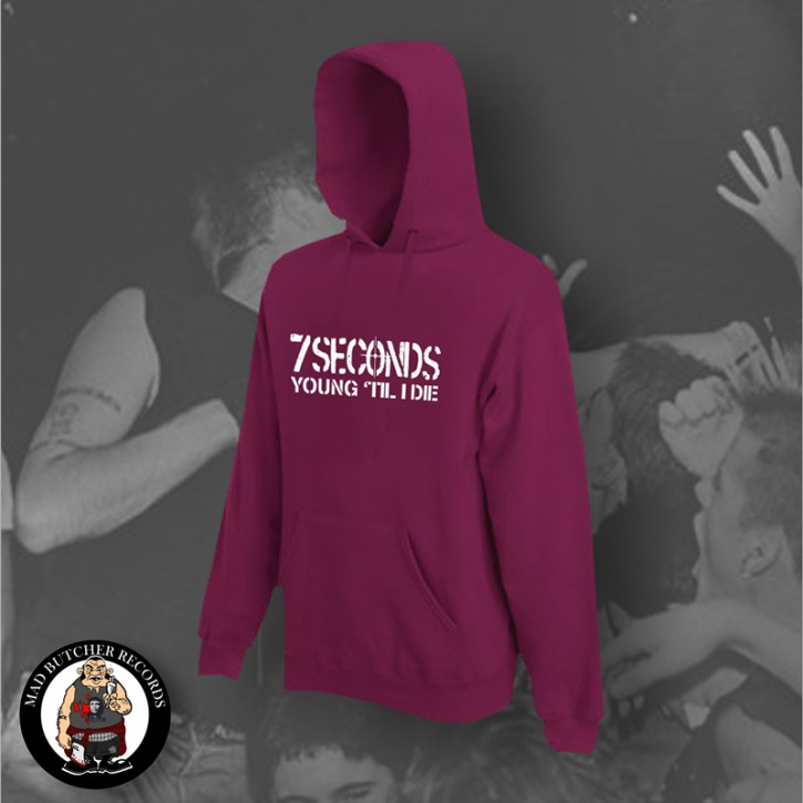 7 SECONDS YOUNG TIL I DIE HOOD XXL / BORDEAUX RED
