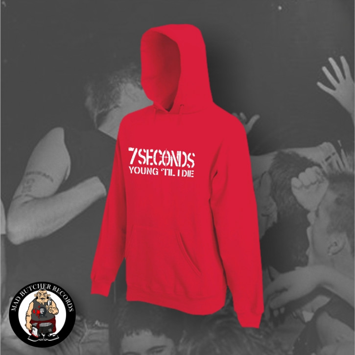 7 SECONDS YOUNG TIL I DIE HOOD XXL / red