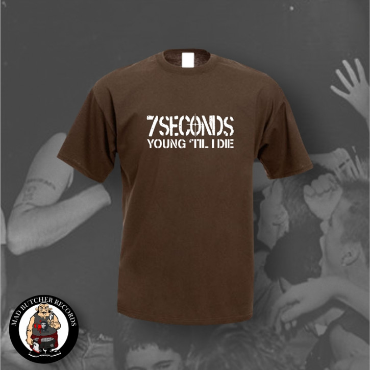 7 SECONDS YOUNG TIL I DIE T-SHIRT XXL / BRAUN