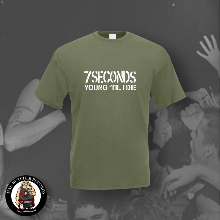 7 SECONDS YOUNG TIL I DIE T-SHIRT L / OLIVE