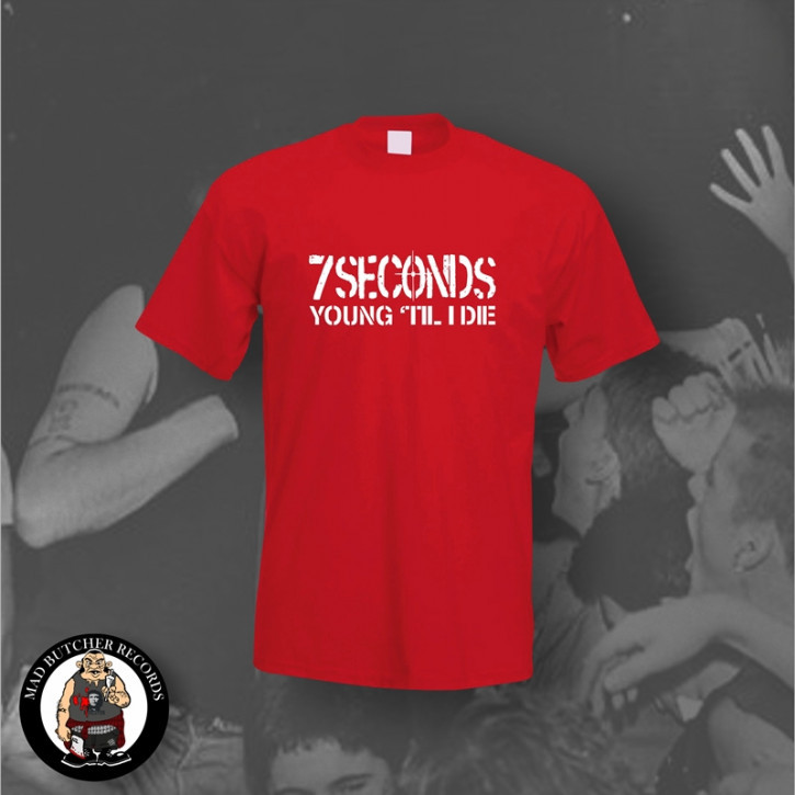 7 SECONDS YOUNG TIL I DIE T-SHIRT L / ROT