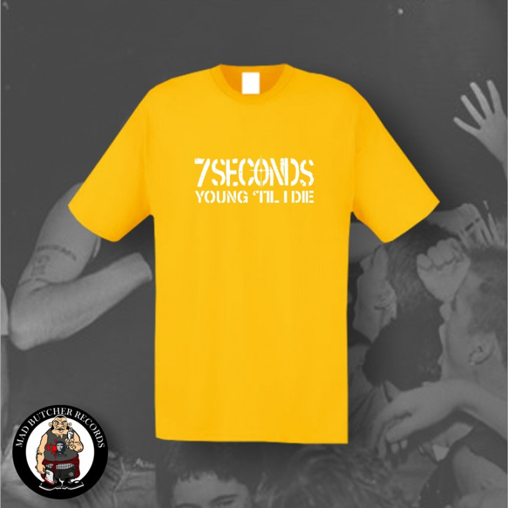 7 SECONDS YOUNG TIL I DIE T-SHIRT L / yellow