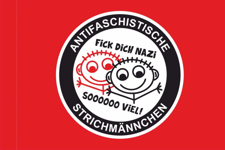 ANTIFASCHISTISCHE STRICHMÄNNCHEN FLAGGE