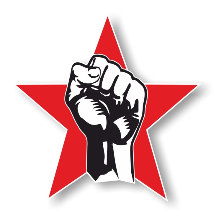 RED STAR FIST PVC AUFKLEBER
