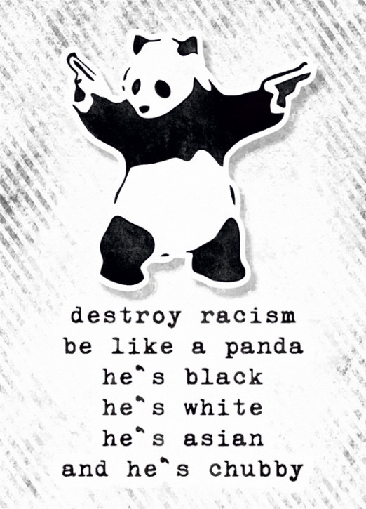 DESTROY RACISM BE LIKE A PANDA Sticker (10 units)