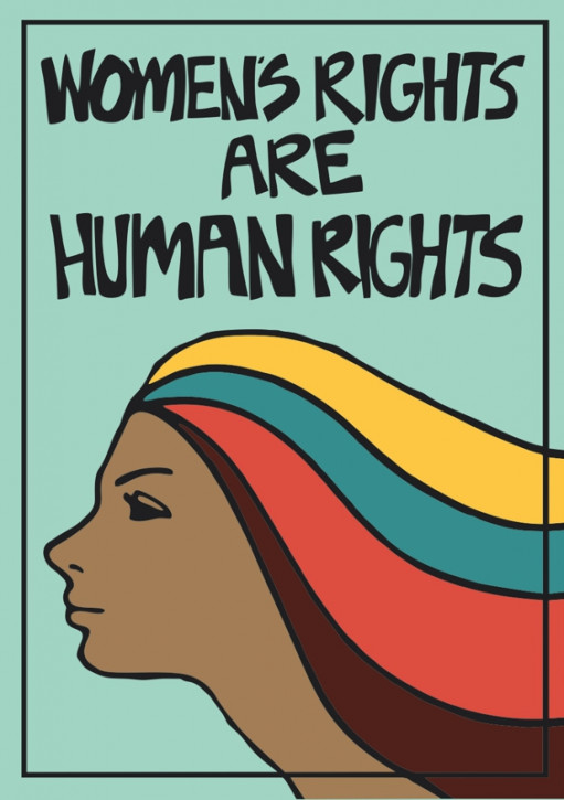 WOMAN RIGHTS ARE HUMAN RIGHTS STICKER (10 units)