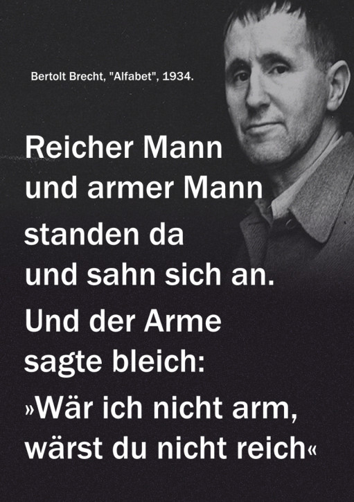 BERTOLD BRECHT REICHER MANN AUFKLEBER (10 Stück)