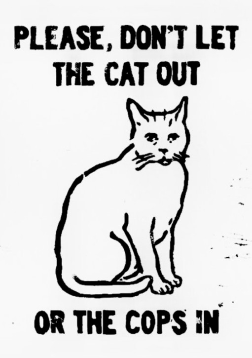 DON`T LET THE CAT OUT STICKER (10 units)
