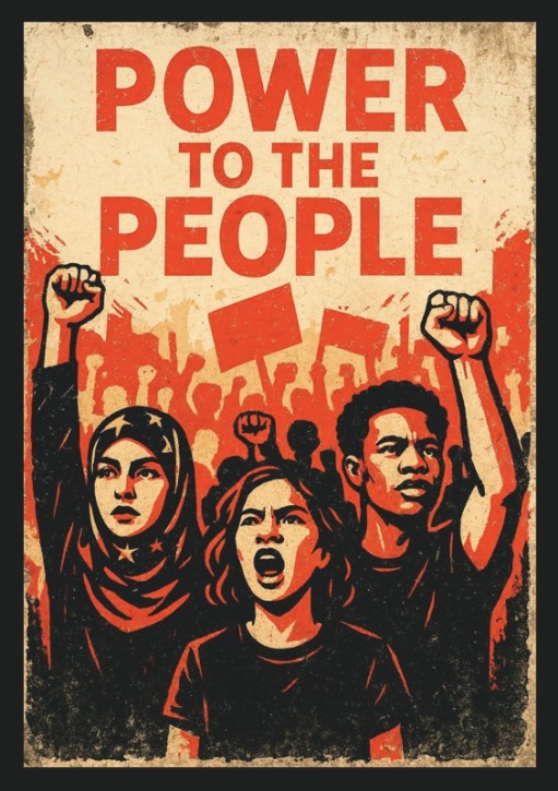 POWER TO THE PEOPLE AUFKLEBER (10 Stück)
