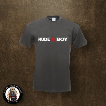 RUDE BOY REDSTAR T-SHIRT XL / DARK GREY
