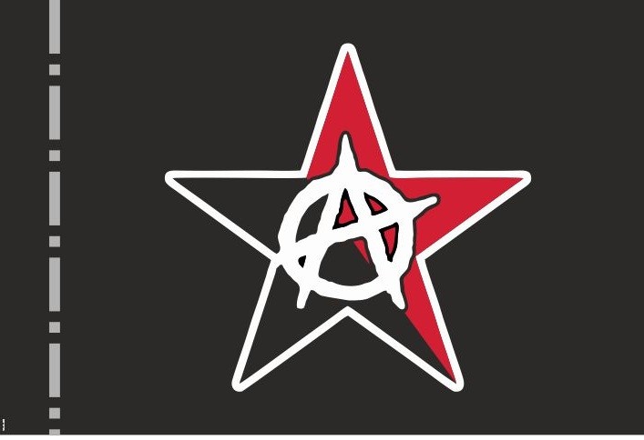 RED/BLACK STAR ANARCHY FLAG