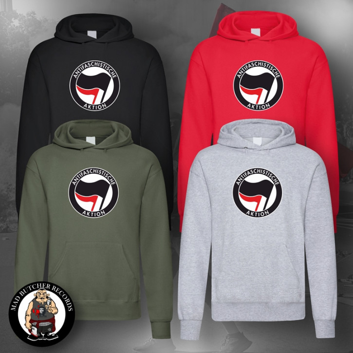 ANTIFASCHISTISCHE AKTION HOOD BLACK/RED