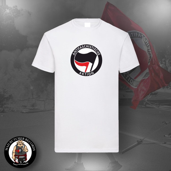 ANTIFASCHISTISCHE AKTION SCHWARZ/ROT T-SHIRT White / 4XL