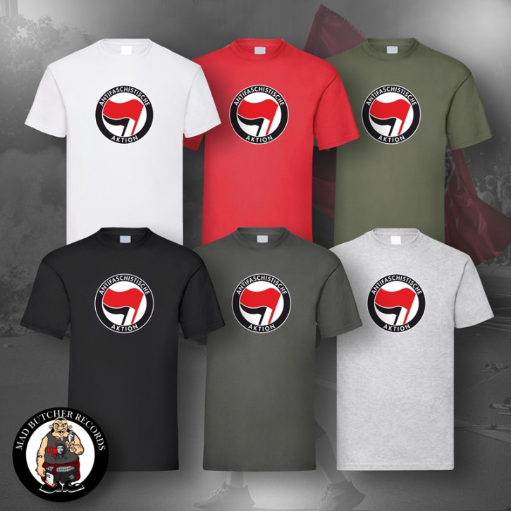 ANTIFASCHISTISCHE AKTION ROT/SCHWARZ T-SHIRT