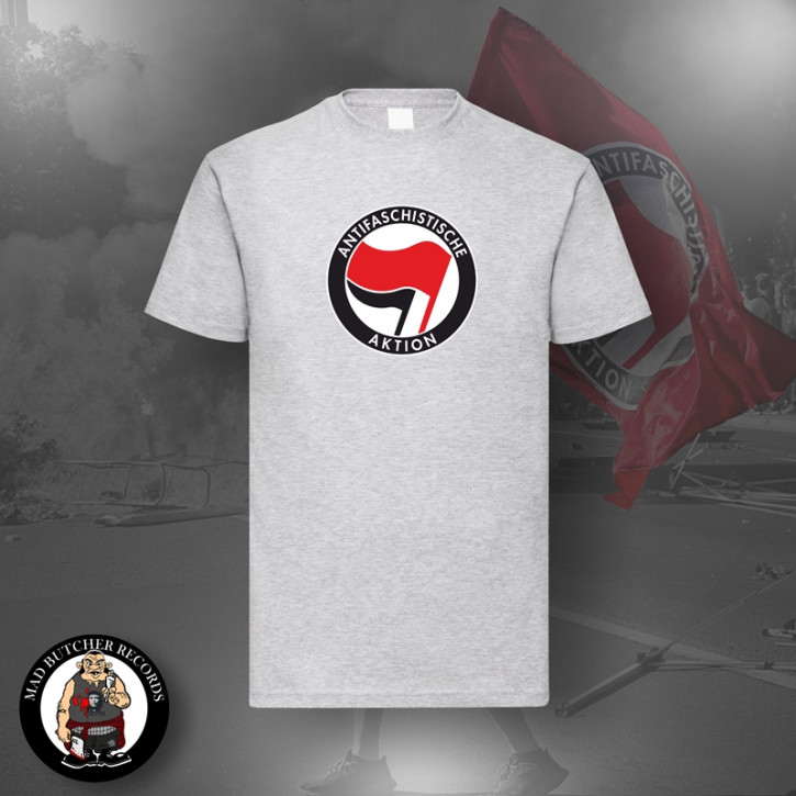 ANTIFASCHISTISCHE AKTION ROT/SCHWARZ T-SHIRT M / grey