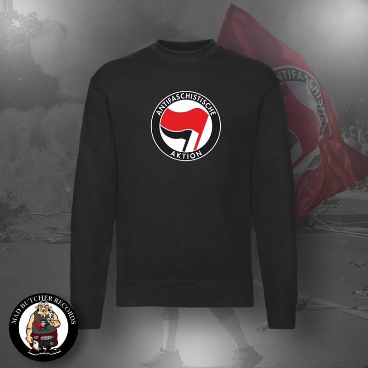 ANTIFASCHISTISCHE AKTION SWEATSHIRT 5XL / ROT/SCHWARZ