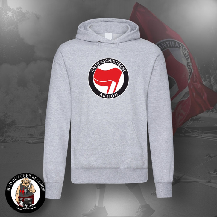 ANTIFASCHISTISCHE AKTION HOOD RED/RED 3XL / grey