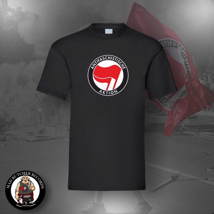 ANTIFASCHISTISCHE AKTION ROT/ROZ T-SHIRT SCHWARZ / M