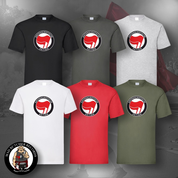 ANTIFASCHISTISCHE AKTION ROT/ROT T-SHIRT