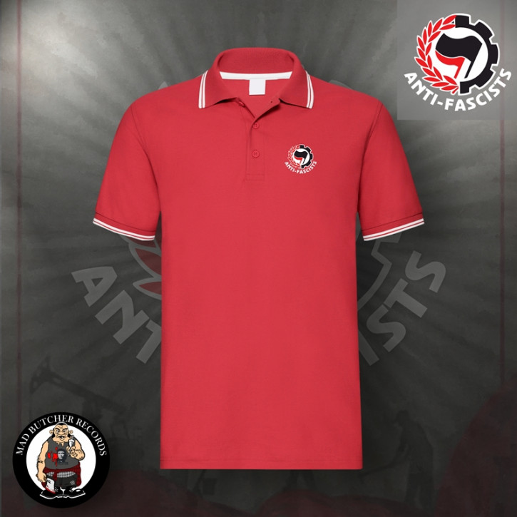 ANTI-FASCISTS POLO M / red