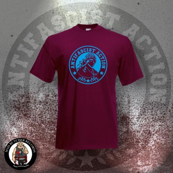 ANTIFASCIST ACTION T-SHIRT XL / BORDEAUX ROT