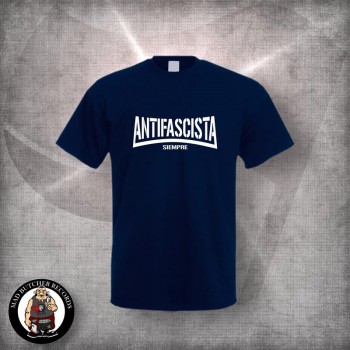 ANTIFA SIEMPRE OLD SCHOOL T-SHIRT S / NAVY