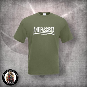 ANTIFA SIEMPRE OLD SCHOOL T-SHIRT XL / OLIVE