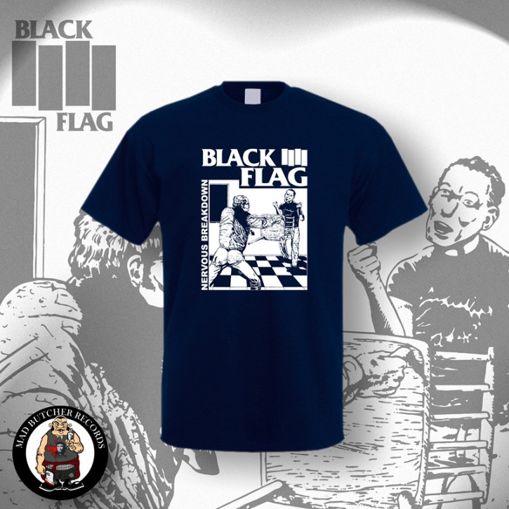 BLACK FLAG NERVOUS BREAKDOWN T-SHIRT SCHWARZ XL / NAVY
