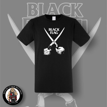 BLACK FLAG SCISSOR T-SHIRT Black / 3XL