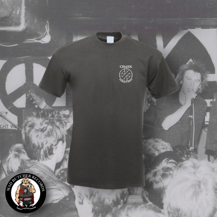 CRASS ANARCHY & PEACE SMALL T-SHIRT L / DUNKELGRAU