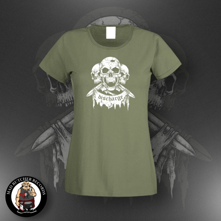 DISCHARGE SKULL GIRLIE L / OLIVE