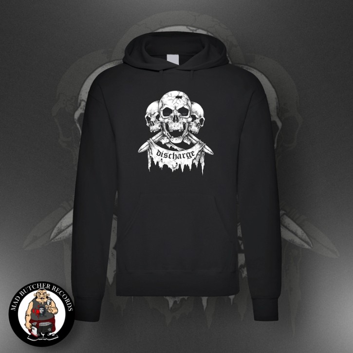 DISCHARGE SKULL KAPU SCHWARZ / 5XL
