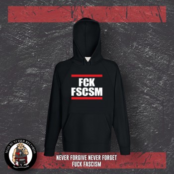 FUCK FASCISM HOOD Black / XXL