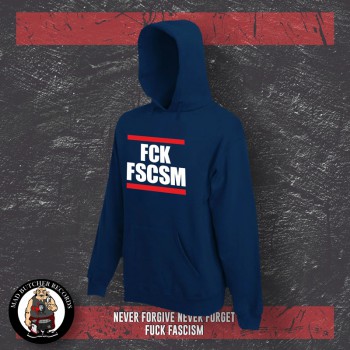 FUCK FASCISM HOOD XL / navy