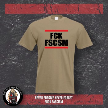 FUCK FASCISM T-SHIRT L / BEIGE