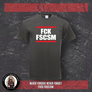 FUCK FASCISM T-SHIRT 3XL / DUNKELGRAU