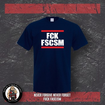 FUCK FASCISM T-SHIRT L / navy