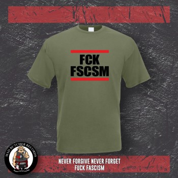 FUCK FASCISM T-SHIRT 3XL / OLIVE