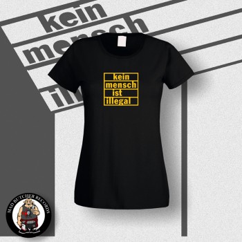 KEIN MENSCH IST ILLEGAL GIRLIE Black / XL / YELLOW