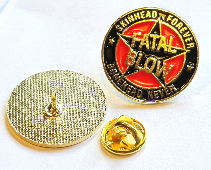 FATAL BLOW SKINHEAD FOREVER BONEHEAD NEVER PIN